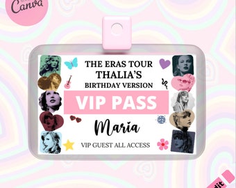 Eras Tour Party Pass Eras Party Decoration Eras Tour VIP Pass Printable Party VIP Pass Taylor Party Favors Eras Tour Party Decorations