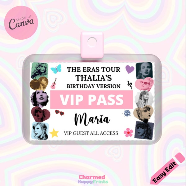 Eras Tour Party Pass Eras Party Decoration Eras Tour VIP Pass Printable Party VIP Pass Taylor Party Favors Eras Tour Party Decorations