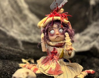 Handmade polymer clay doll head OOAK