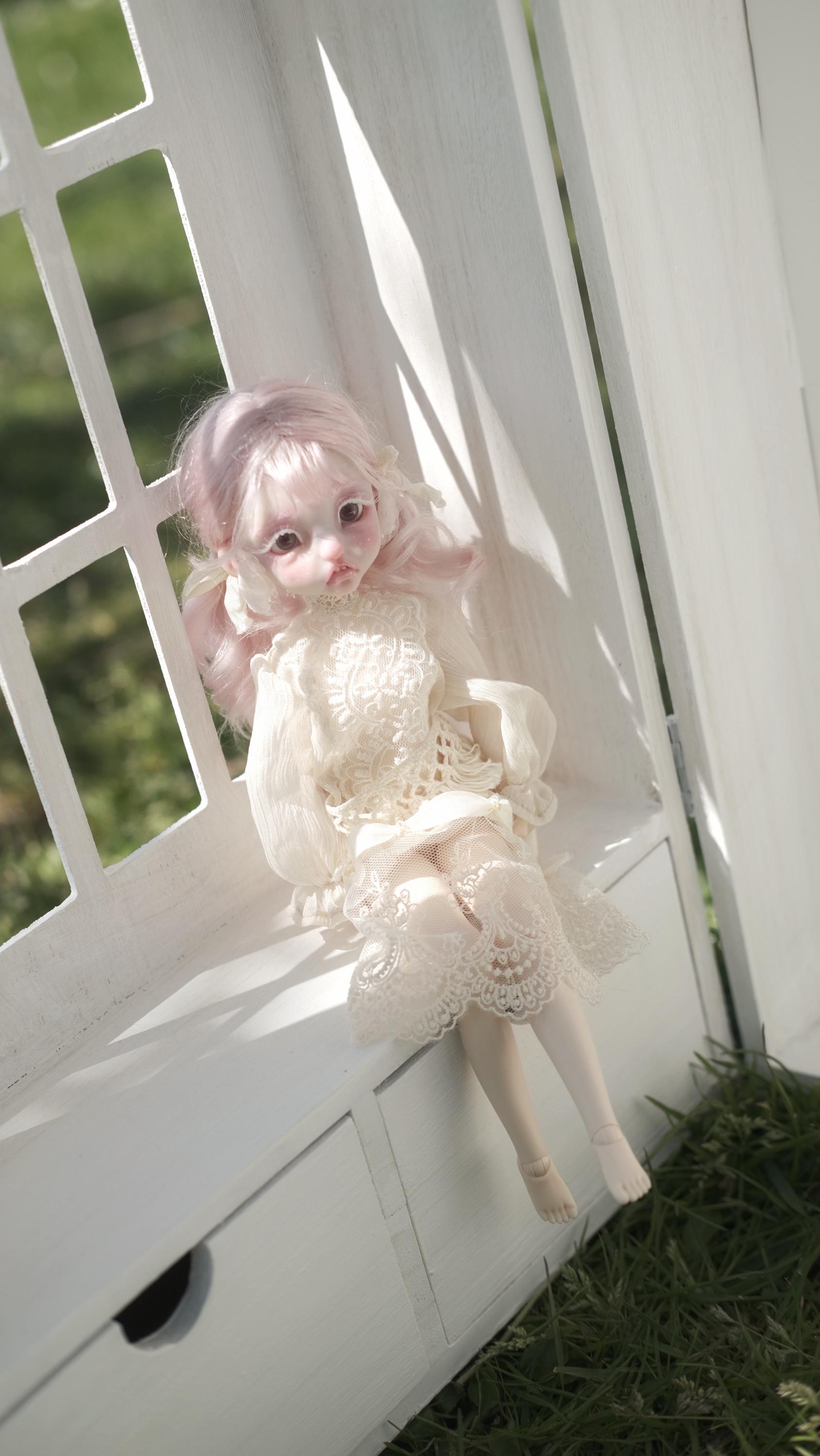 Handmade polymer clay doll head OOAK