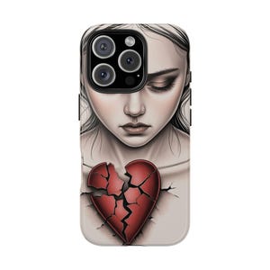 Broken Heart Phone Case - Artistic Protective Cover, Tough Phone Cases, Unique Gift,Impact Resistant Cover,  Woman phone
