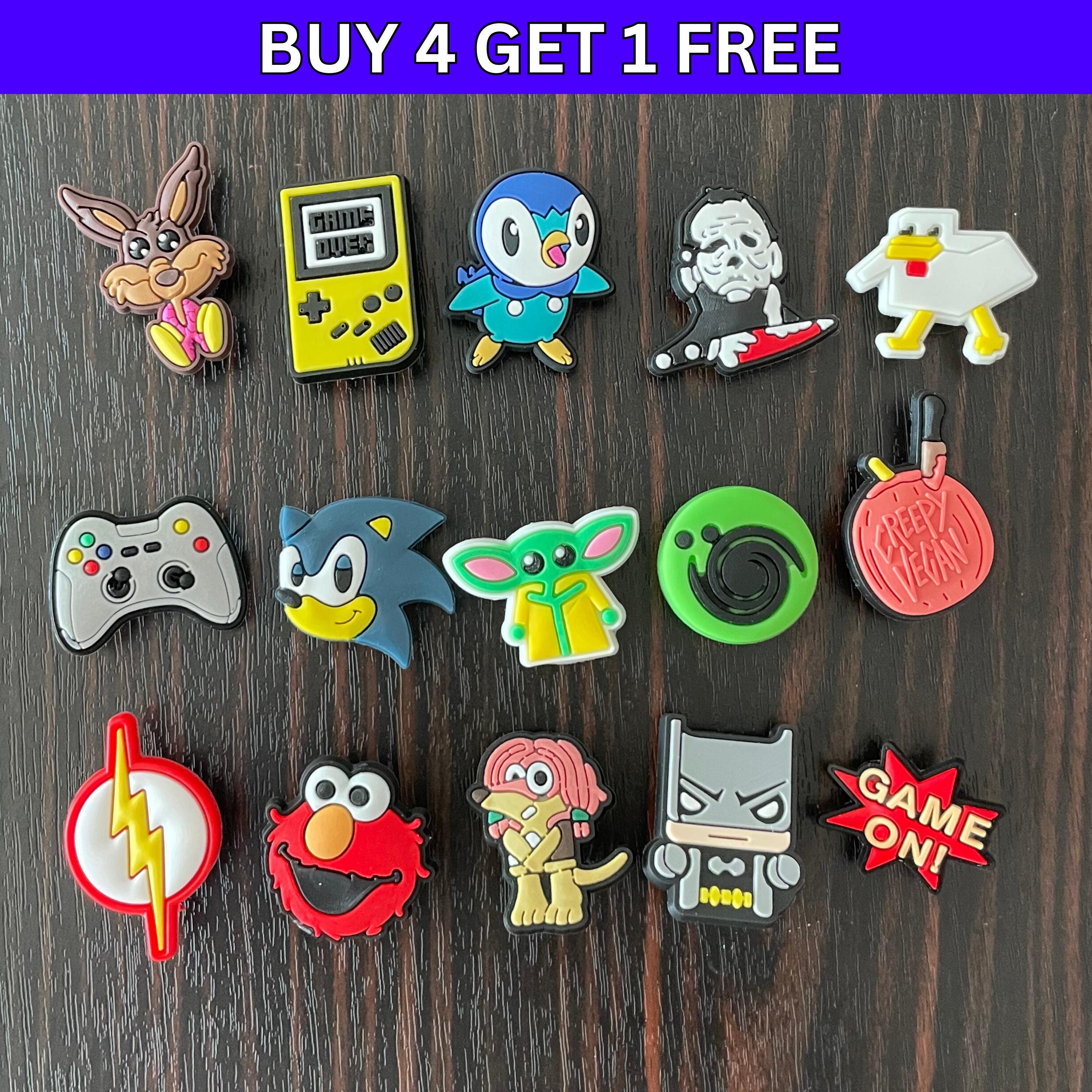 Geek Clog Charms Set - Unique Pop Culture Pin Shoe Charms: Game console, Controller, Pixel Chicken and More!