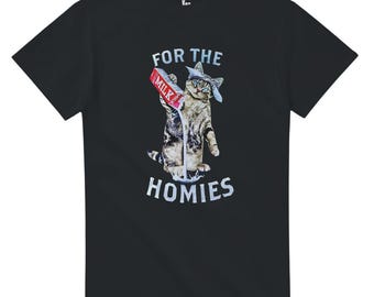 Milk For The Homies - Funny Gangster Cat Graphic Tee