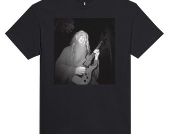 Old Man Wizard Playing Guitar in the Forest Tee-Shirt