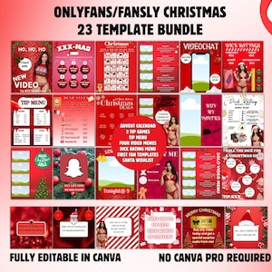 Onlyfans Weihnachts Promo Vorlagen: 23 Canva Tip Menu Bundle (Instant Download)
