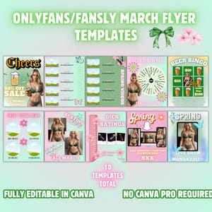 Onlyfans 3月のプロモーションテンプレート：編集可能なヒントゲーム（Canva）