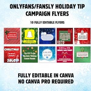 Onlyfans-kerstpromo: bewerkbaar spel met fansly-tips (canva-download)