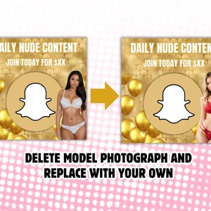 Plantillas de promoción premium de Snapchat / Camgirls de Onlyfans con modelos Fansly / Campaña de consejos sobre subtítulos de Onlyfans totalmente editable en Canva gratis Descarga instantánea imagen 4