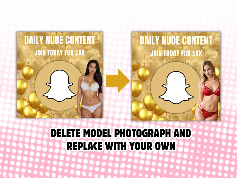 Plantillas de promoción premium de Snapchat / Camgirls de Onlyfans con modelos Fansly / Campaña de consejos sobre subtítulos de Onlyfans totalmente editable en Canva gratis Descarga instantánea imagen 4