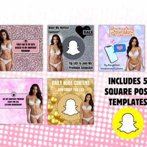 Plantillas de promoción premium de Snapchat / Camgirls de Onlyfans con modelos Fansly / Campaña de consejos sobre subtítulos de Onlyfans totalmente editable en Canva gratis Descarga instantánea imagen 3