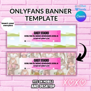 Pink Onlyfans Banner Template: Editable Social Media Banner (Canva)