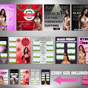 Black Friday Onlyfans Promo Templates: Editable Canva Bundle (Digital Download) image 2