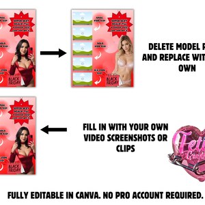 Black Friday Onlyfans Promo Templates: Editable Canva Bundle (Digital Download) image 3