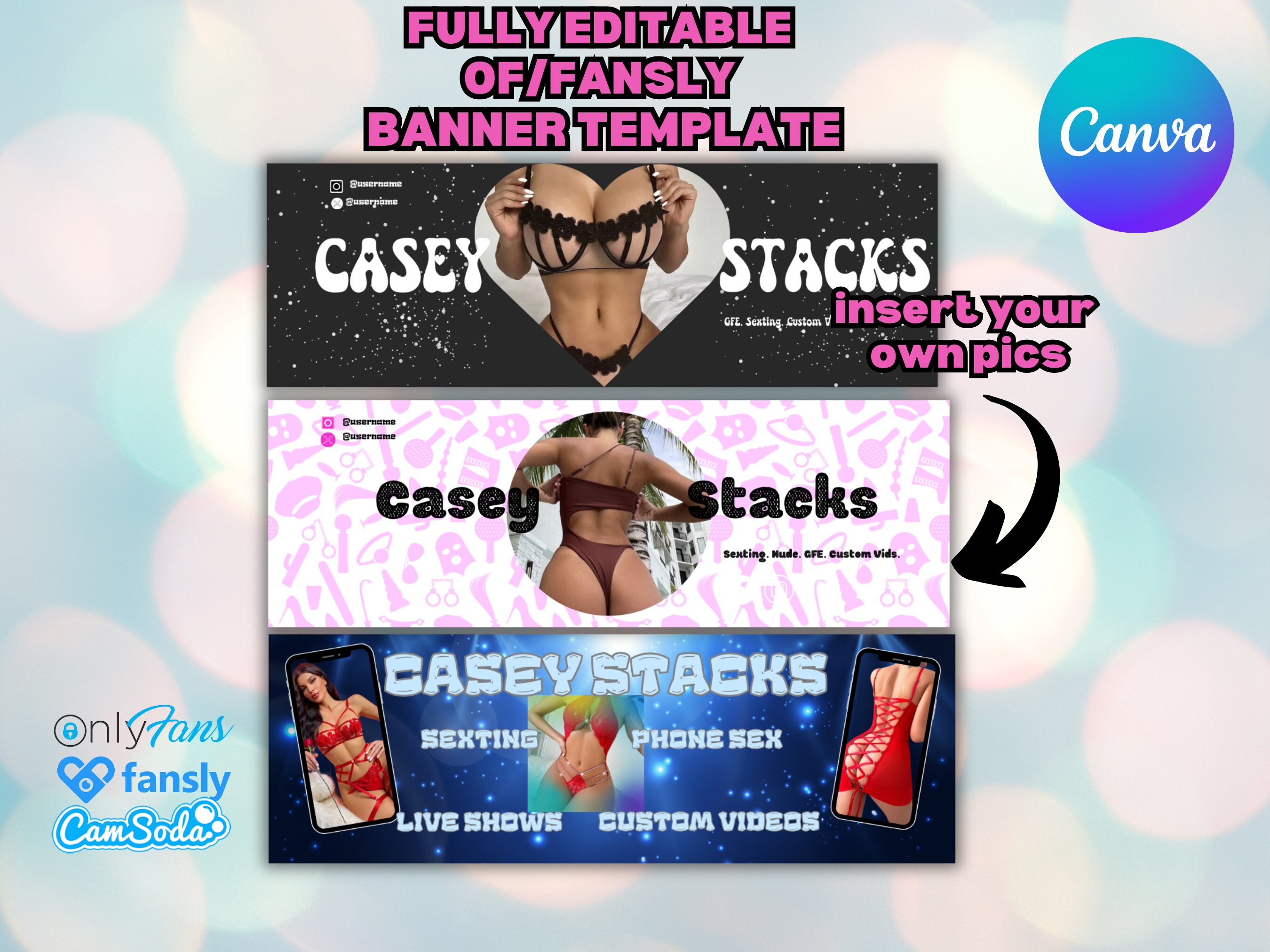 Onlyfans Social Media Banner Social Media Banner, Reddit Banner Template, Fansly Banner, Fully Editable Canva