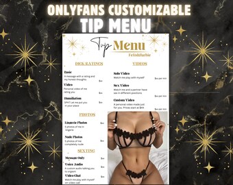 Editable Onlyfans Tip Menu: Fansly Promo Graphic (Canva Download)