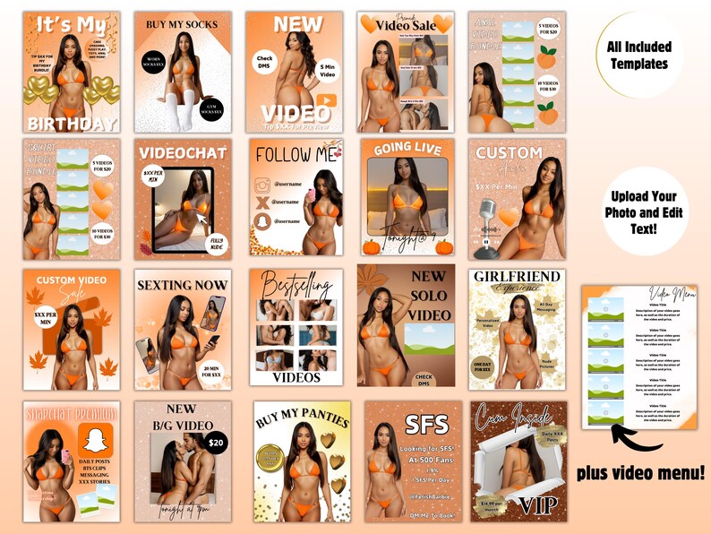 Herfstpromographics Onlyfans: 20 canva-sjablonen (digitale download) afbeelding 2