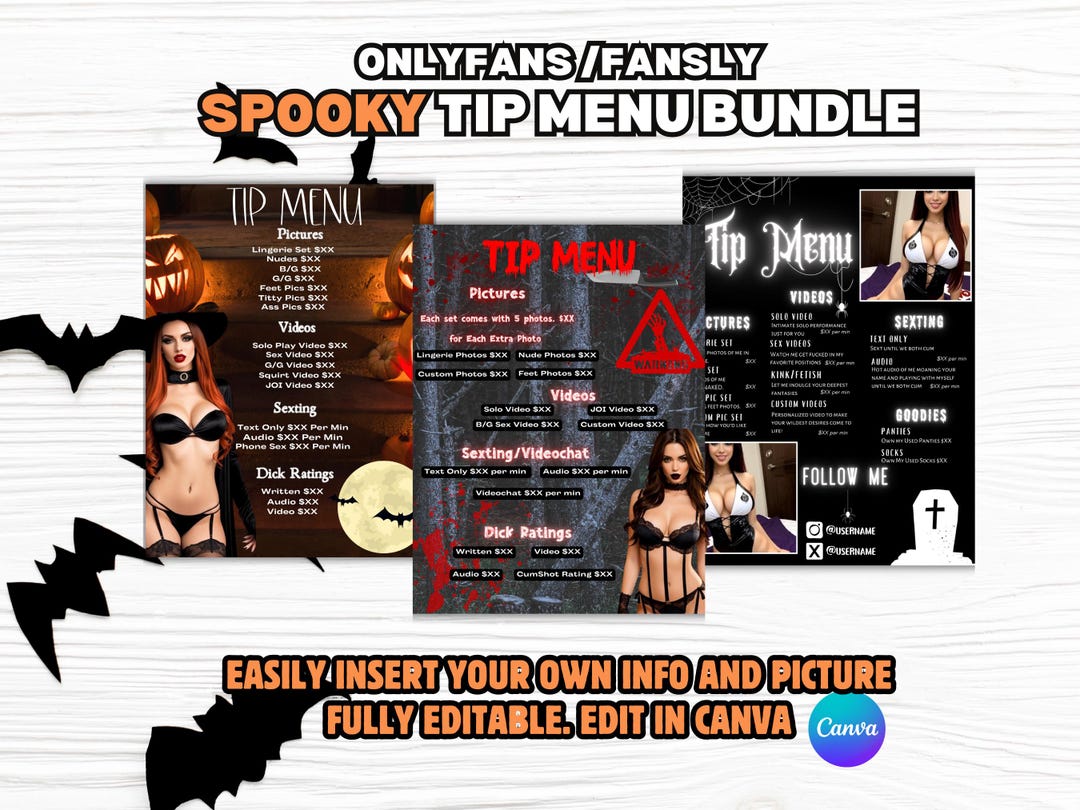 Halloween Onlyfans Tip Menu: Spooky Social Media Promo (digital