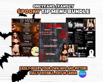 Halloween Onlyfans Tip Menu: Spooky Social Media Promo (Digital Download)