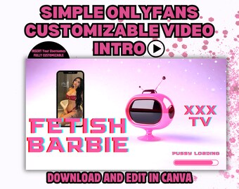 Pink Onlyfans Video Intro: Customizable Social Media Branding (Digital Download)