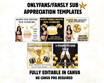 Onlyfans Sub Appreciation Canva Templates (Digital Download)