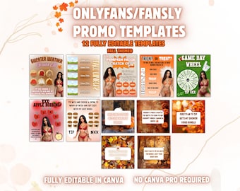 Onlyfans Fall Promo Templates | Fully Editable In Canva | September October Templates for Onlyfans Models Fansly Camgirls