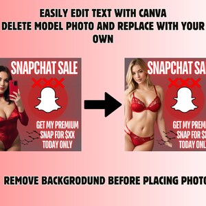 May include: A red and white Snapchat sale graphic with a white ghost icon. The text reads "Snapchat Sale" and "Get my premium snap for $XX today only".