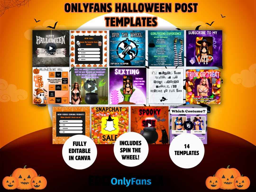 Halloween Onlyfans Post Templates: Spooky Content Ideas (canva Editable