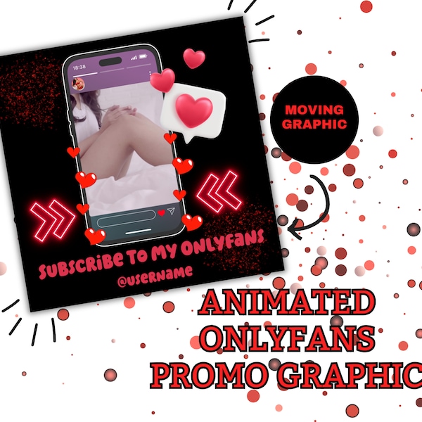 Onlyfans Promo Graphic |Social Media GIF Template| Fansly Promotion | Camgirls Reddit| Fully Editable Download | Animated Promo Graphic| Gif