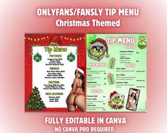 Onlyfans Weihnachts-Tipp Menü | Für Onlyfans Modelle Fansly Snapchat | Onlyfans Promo Flyer Sexting Menü Instant Canva Download Kostenlos
