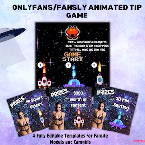 Animated Onlyfans Tip Game: Editable Fansite Promo (Canva Download)