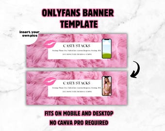 Onlyfans Banner| Pink Editable Banner for Onlyfans Models | Canva Free Download | Onlyfans Valentines Promo Instant Download Fully Editable