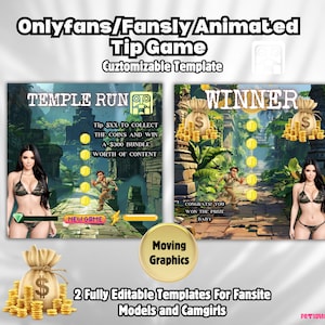 Onlyfans Game | Animated Onlyfans Promo Graphic Fully Editable Tip Game for Fansly Reddit Models Gif Template for Onlyfans Canva Download