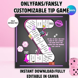 Onlyfans Spiel | Onlyfans Trinkgeldspiel| Onlyfans Promo Grafik| Vollständig bearbeitbarer Download | Perfekt für Camgirls, Fansly, Onlyfans Promo-Idee