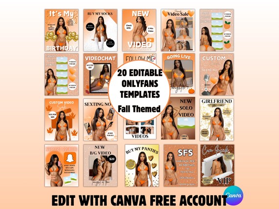Onlyfans Fall Promo Graphics: 20 Canva Templates (Digital Download)