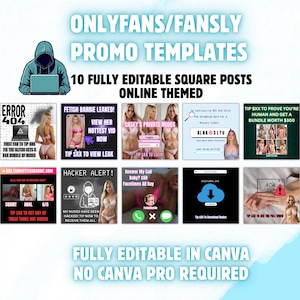 Onlyfans Fansly Promo Templates | 10 Templates For SW Onlyfans Models Twitter Snapchat  Model Fully Editable Canva Instant Download