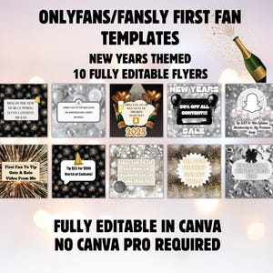 新年最初のファンテンプレート：OnlyFans/Fanslyプロモーション（Canvaで編集可能、デジタルダウンロード）