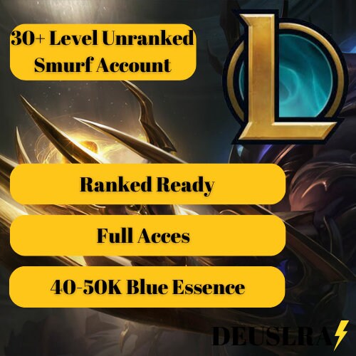 Buy League of Legends Accounts Smurf Level 30 - Unranked - 50K+BE