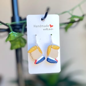 Trump Earrings – Funny Political Earrings, Polymer Clay Statement Jewelry, MAGA Inspired Earrings, Unique Handmade Republican Gift