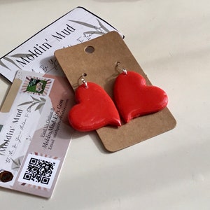 Red heart earrings