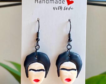 Spanish Woman  Earrings – Handmade Polymer Clay Earrings – Feminist Art Jewelry – Unique Artist Earrings – Bold Statement Gift for Her