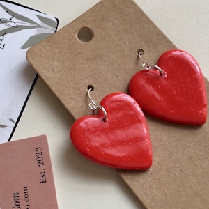 Red heart earrings