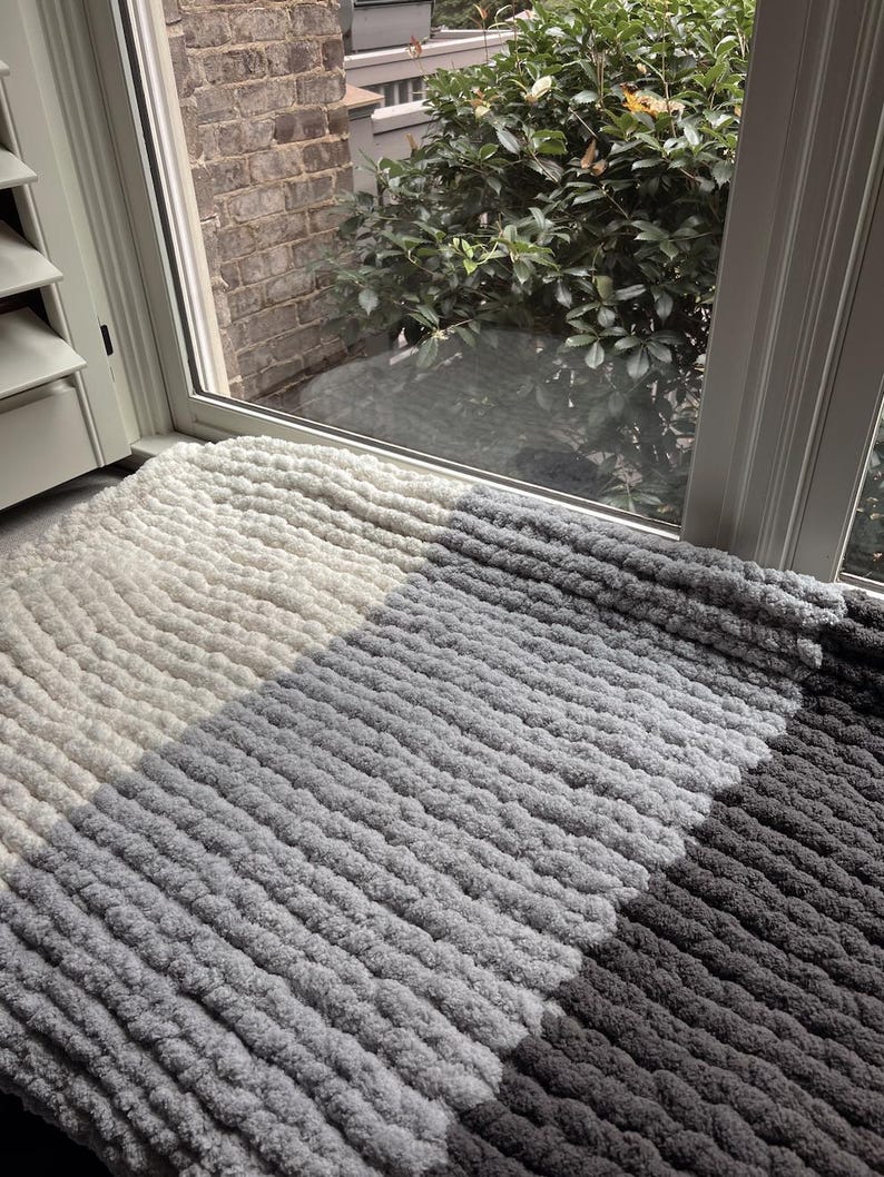 Chunky Throw Blanket. Cozy stormy Nights Large Throw. Super Soft, Warm