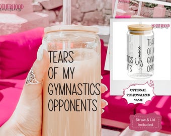 Funny Gymnastics Sipper Glass - Gymnastics Gifts, Gymnastics Team Gift , Gymnastics Competition Gift, Personalized Gymnastics Cup