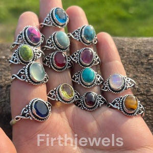 Handcrafted Silver Gemstone Ring: Minimalist Designer Jewelry