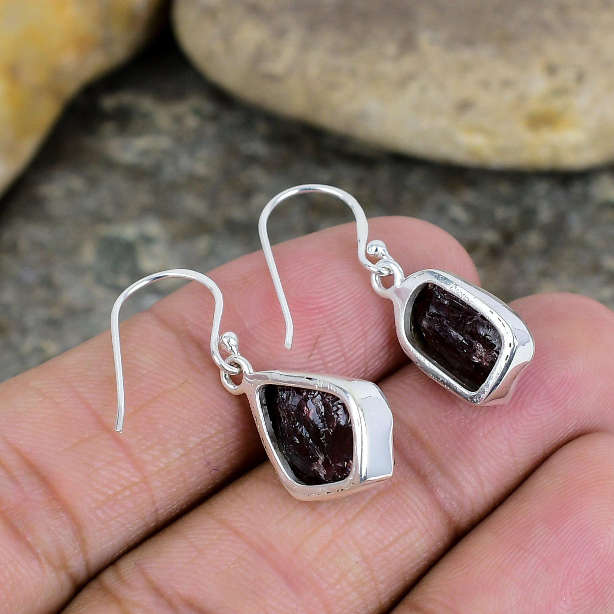 TreasureBay Orecchini Pendenti In Pietra Naturale Con Gancio In Argento 925 - Fatti A Mano, Regalo Per Lei