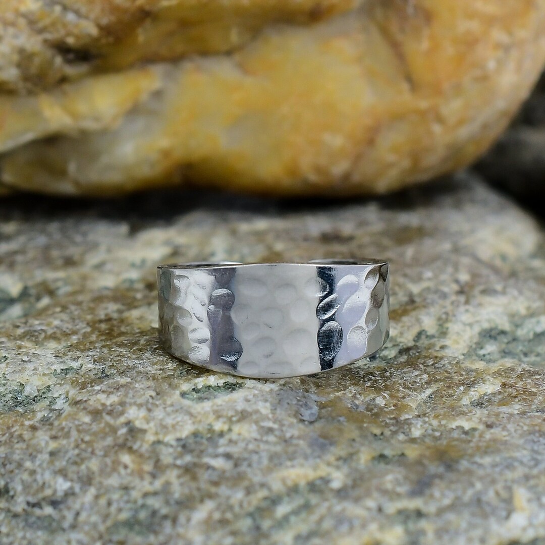 Gehämmerte Sterling Silber Daumen Ring Chunky Custom Size Band