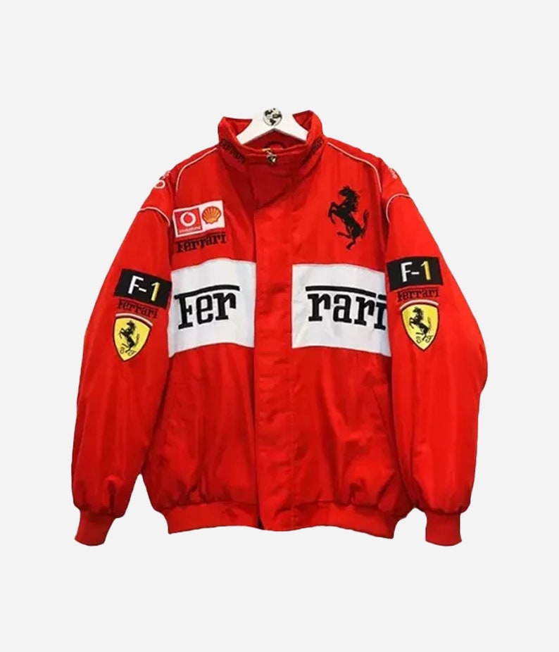 Lana Del Rey F1 Ferrari Racing Jacket Red Ferrari Bomber Jacket Worn by ...