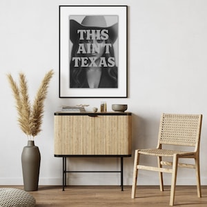 Affiche This Ain't Texas - Impression inspirée de Beyoncé Cowboy Carter, art mural esthétique occidental, citation de musique typographie rétro, déco country pop