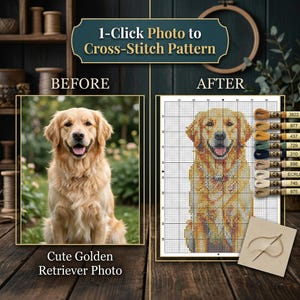 Photo to Cross Stitch Pattern Generator | Custom Picture Converter Software (Offline micro SAAS html)