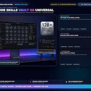 Claude Skills Vault OS | 128+ SKILL.md Code Templates, MCP Server Configs (Digital Download)